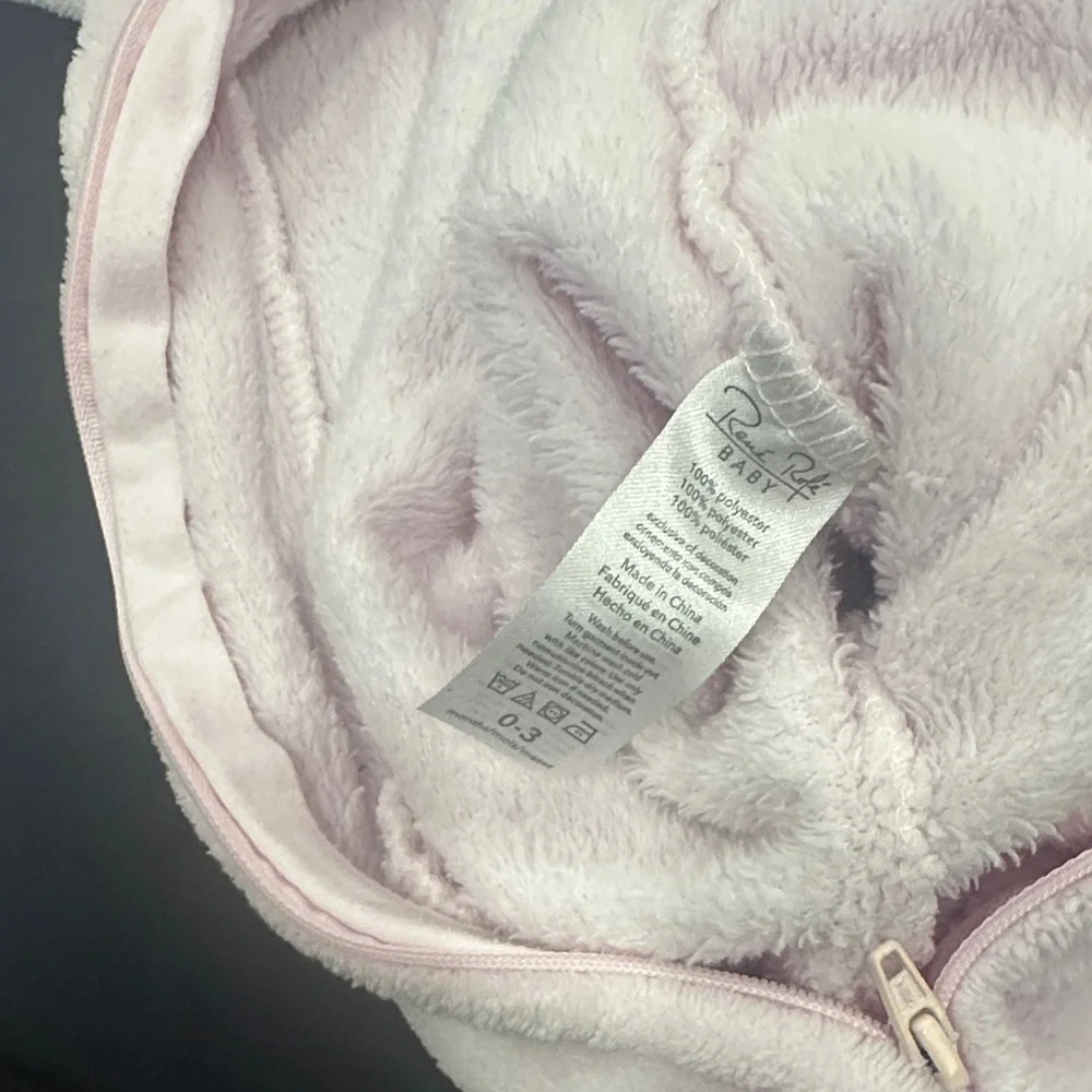 Pink Baby fleece zip one piece size 0-3 months